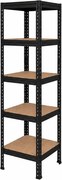 Regál 183x40x40 cm lakovaný 5-policový, nosnosť 875 kg, RIVET - čierny