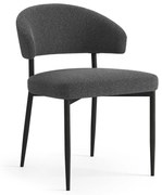 IRIS Antracit [Tmavo šedá] (látka Monza 130) - MODERNÁ ČALÚNENÁ STOLIČKA DO OBÝVAČKY/ PODKROVNEJ JEDÁLNE