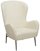 GLAM VYSOKÉ ČALÚNENÉ LOUNGE KRESLO bone white/antique brass