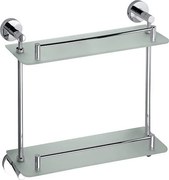 Bemeta Design OMEGA: Polička, 400 mm, dvojitá, sklo - 104202122