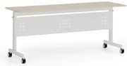 Mobilný stôl PRIMO MOBI, 180x60 cm, biela podnož, breza