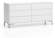 Kancelárska policová komoda LAYERS, 6 zásuviek, biela
