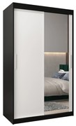 Šatníková skriňa 120 cm Toki 2 (Čierna matná + Biela matná). Vlastná spoľahlivá doprava až k Vám domov. 1064975