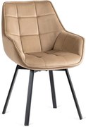 Dizajnová otočná jedálenská stolička Ancona béžová velúr