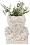 Biely antik kvetináč s anjelmi a srdcom Angelio Baroque - 23*13*25 cm