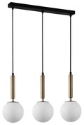 ITALUX PND-2324-3L GD+OPA - Luster na lanku RAVENA 3xE27/10W/230V čierna/zlatá