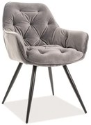 Jedálenská stolička Cherry Velvet, sivá / čierna