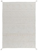 Biely prateľný ručne tkaný bavlnený koberec 140x200 cm Tribu Natural – Lorena Canals
