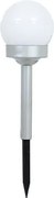 JU Solárna lampa – plastová guľa 10 cm, 
1 biela LED