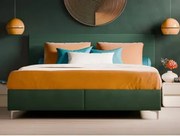 Posteľ s roštmi Stephano 180x200 cm, zelená štrukturovaná látka%