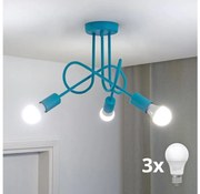 LED Detský prisadený luster OXFORD 3xE27/15W/230V modrý