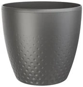 Plastia Plastový kvetináč Perla 25 cm, antracit, Plastia, pr. 25 cm