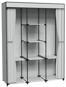 Šatníková skriňa SONIA s 8 policami a sivým závesom