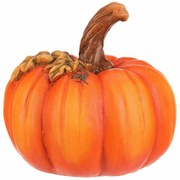 Jesenná dekorácia Tekvica s lístkami, 24 x 24 x 23 cm, keramika, 24 cm