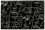 Face obraz čierno-biely 150x100 cm