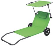 Crivit Plážové ležadlo s protislnečnou strechou (zelená) (100389483)