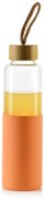 Sklenená fľaša Hollie Orange 600 ml bambusové veko