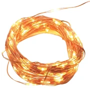 ACA Lighting LED dekoračná medená girlanda, teplá biela, 3x batéria AA, 500 cm, IP20