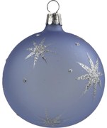 Bella Rose Sklenená vianočná ozdoba Guľa Svetlomodrá Mat Hviezda