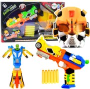 LEAN Toys Penová pištoľ Robot 2v1 Maska 6 šípov