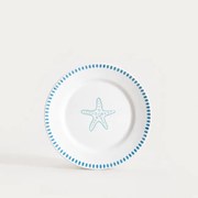 Dezertný tanier KAOMA biely / modrý 774553