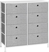 Komoda so zásuvkovými boxmi TRENILO 80x81,5 cm, biela/sivá