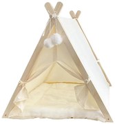 Prémiový Boho stan pre domáce zvieratá 60x60 cm, béžový