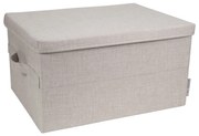Béžový látkový úložný box s vekom 45x34x25 cm Soft Storage – Bigso