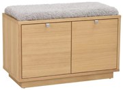 Skrinka na topánky v dekore duba s lavicou v sivo-prírodnej farbe Confetti – Rowico