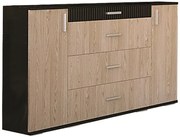 Dvojdverová komoda so zásuvkami Mils CH - dub rodos / wenge magic
