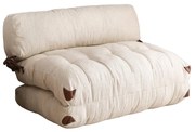 Dvoumístná futonová rozkládací pohovka Kadife Teddy krémová