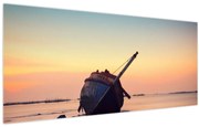 Obraz - Stroskotaná loď (120x50 cm)