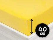 Jersey napínacie prestieradlo na extra vysoký matrac JR-003 Žlté 80 x 200 - výška 40 cm