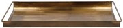 Mosadzný antik kovový dekoračný podnos Debra - 31*20*3 cm