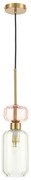 Luster na lanku MOLLY 1xE14/40W/230V pr. 12 cm zlatá/zelená/ružová