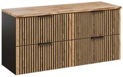 Závěsná skříňka Casad Nature s deskou 120 cm dub wotan/černá
