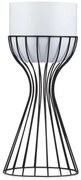 KOVOVÝ KVETINÁČ SO STOJANOM GLAM 46X20 CM BIELA/ČIERNA