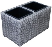 Prútený kvetináč 31x18x18h sivý