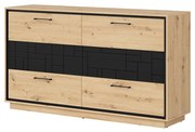 Komoda BRW Pont KOM6S (dub artisan + čierna matná). Akcia -18%. Vlastná spoľahlivá doprava až k Vám domov. 1063043