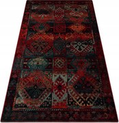 Koberec Do Obývačky vlna Omega Avar Rámček kosoštvorec orientálny rubín 235x350 cm