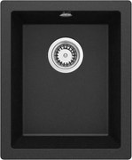 Deante Corda, granitový drez pod dosku 380x460x194 mm, 3,5" + priestorovo úsporný sifón, 1-komorový, grafitová metalíza, ZQA_G10B