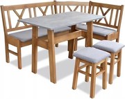 Jedálenský komplet N16, sivá/hnedá