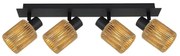 Toolight Toolight, stropné svietidlo 4xE27 APP1825-4W, čierna-hnedá, OSW-00624