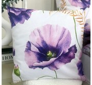 Bavlnená obliečka na vankúš Fialový mak 40x40 cm