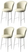 Súprava barových stoličiek Fora Cream and White, 4 ks, 4 ks
