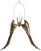 Závesná dekorácia zlatých krídel s korunkou - 51 * 4 * 62 cm
