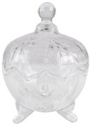 Transparentná sklenená miska dóza na cukrovinky s vekom - Ø 15*20 cm