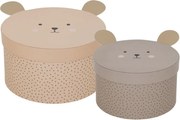 Úložné boxy medvedík 2ks béžová/hnedá 23 x 13 x 23 cm