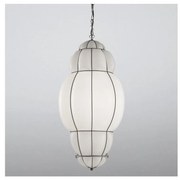 SIRU - Luster na reťazi RIVISTO 1xE27/60W/230V pr. 45 cm čierna/biela benátske sklo