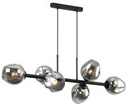 ITALUX PND-30843-6 BK+SG - Luster na lanku BORGO 6xE27/40W/230V čierna